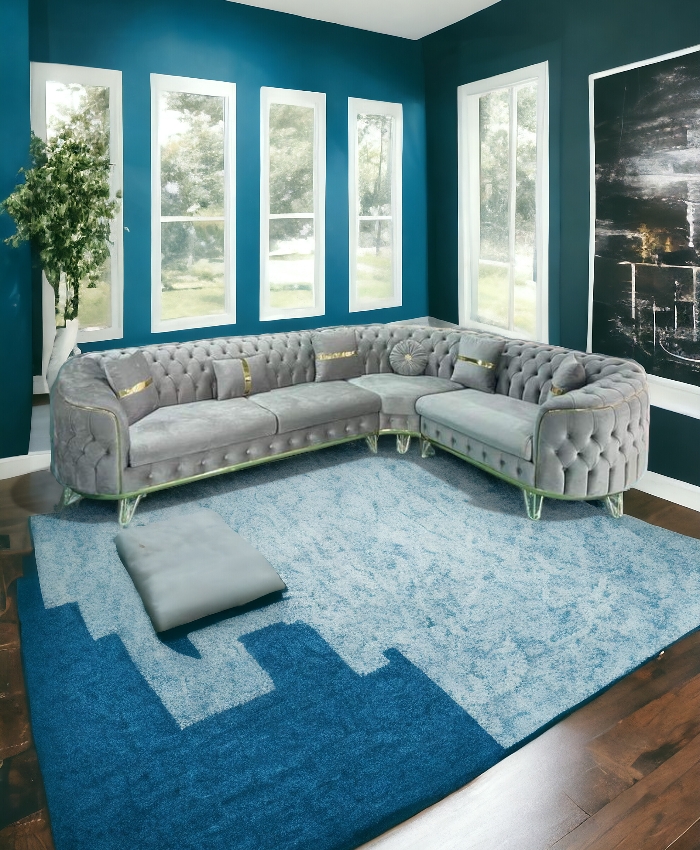 VELVET CONER SOFA 